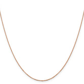 14K Rose Gold 1.1mm Flat Cable Chain